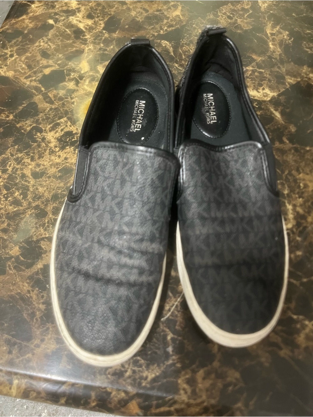Michael Kors Black MK Monogram Slip-On Sneakers